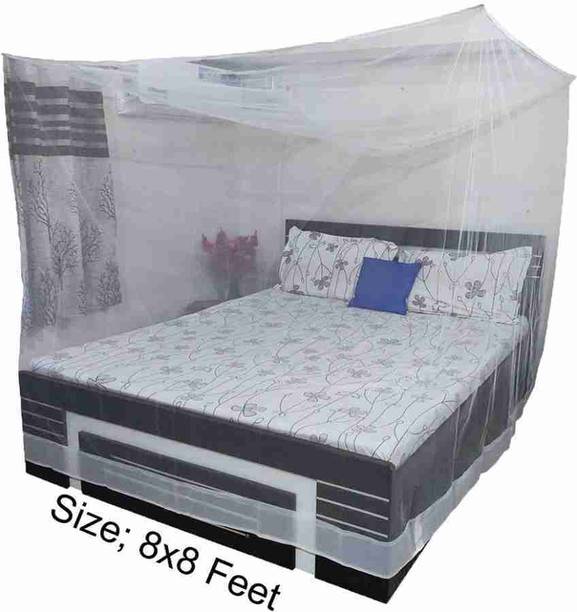 ZIMBLE Nylon Adults Washable White mosquito net king size bed 10x6.5 ft hanging folding machardani Mosquito Net