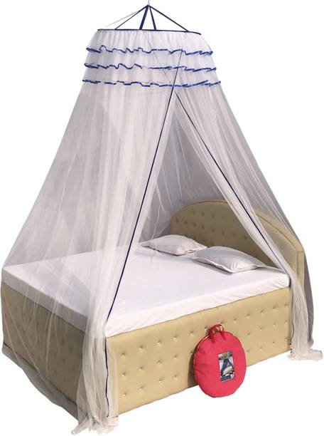 Homecute Decorative Canopy with Normal lase Hanging Double Bed Mosquito Net Polyester Washable Adults Mosquito Net