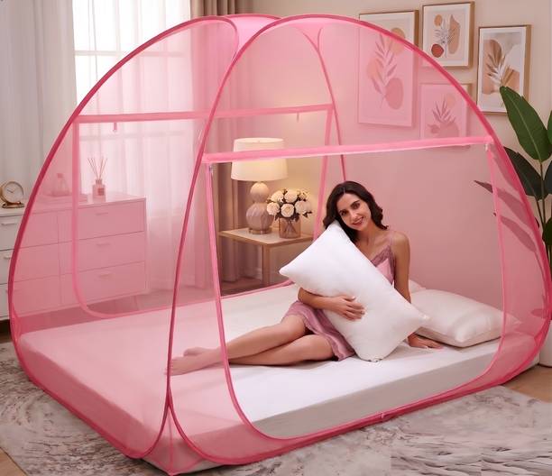 TLK-HWB Pro-Shield Heavy Duty Collapsible Canopy with Reinforced Base and Dual Zip Color Polyester Washable Adults Mosquito Net
