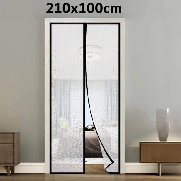 Lifekrafts HDPE - High Density Poly Ethylene Adults Washable Magnetic AC Door Curtain– Insulated Thermal Cover, Self-Closing, Stylish & Easy Mosquito Net