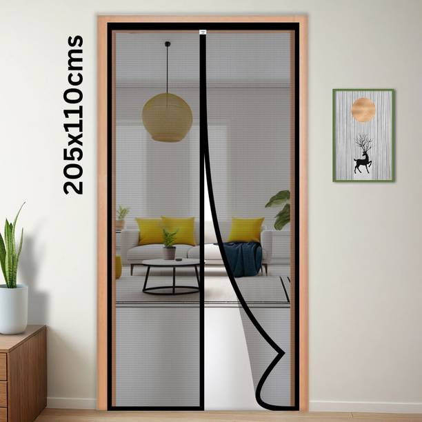TurtleGrip Polyester Adults Washable Door Mosquito Net with Full Frame for Main Doors, Bedroom, Kitchen & Balcony Mosquito Net
