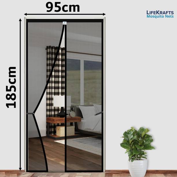 Lifekrafts Polyester Adults Washable Auto-Closing Magnetic Door Mosquito Net