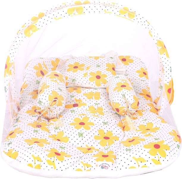amaar praan Cotton Washable Baby Bed with Mosquito Net Safe & Comfortable Sleep for Infants tent Luxury Crib