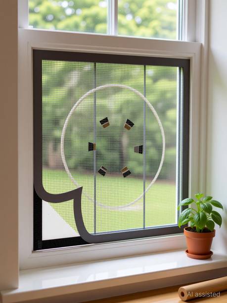 TurtleGrip Small mosquito nets for bathroom, kitchen windows, and exhaust fans- easy-fit Fibre Washable Adults Mosquito Net