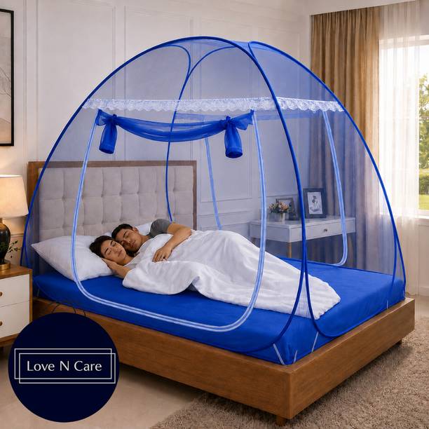 Love N Care Double Zipper to Bottom Foldable Portable Pop up Bed Mosquito Net Polyester Adults Mosquito Net