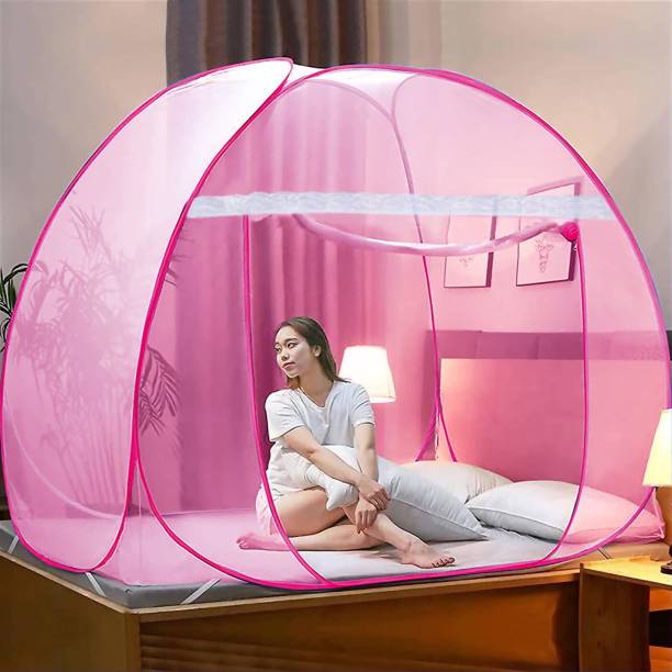 credicus Polyester Adults Washable Full Colour Double Bed King Size, Foldable Mosquito Net