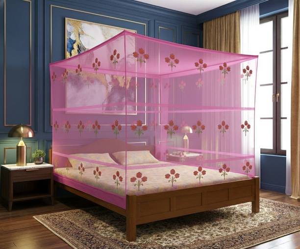 TE ENTERPRISE Deluxe DOUBLE BED Size Mosquito Net Canopy with 360 Degree Full Coverage HDPE - High Density Poly Ethylene Washable Adults Mosquito Net