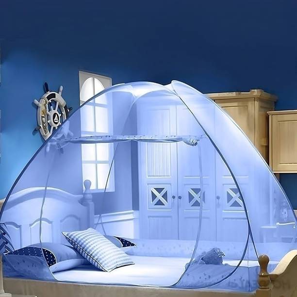 MOSCO CARRE Polyester Adults Washable Machhardani -Double Bed Size(6.5ft)�(6.5ft)�(4.8ft) Foldable Mosquito Net