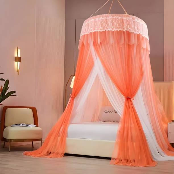 Castle Mosquito Net Bed Hanging for Single to King Size, Machhardani Canopy Decorative Polyester Washable Adults Mosquito Net