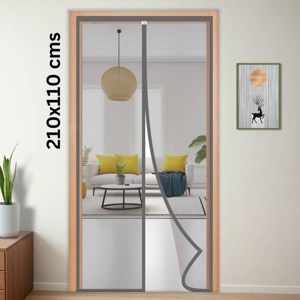 टर्टलग्रिप Door Mosquito Net with Full Frame Main Doors, Grey color पॉलिएस्टर के लिए बनाया गया मॉस्कीटो नेट