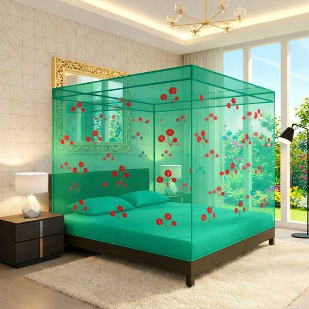 FB enterprise Royal Ultra-Fine Mesh Double Bed Hanging Mosquito Net with 360° Full Coverage HDPE - High Density Poly Ethylene Washable Adults Mosquito Net