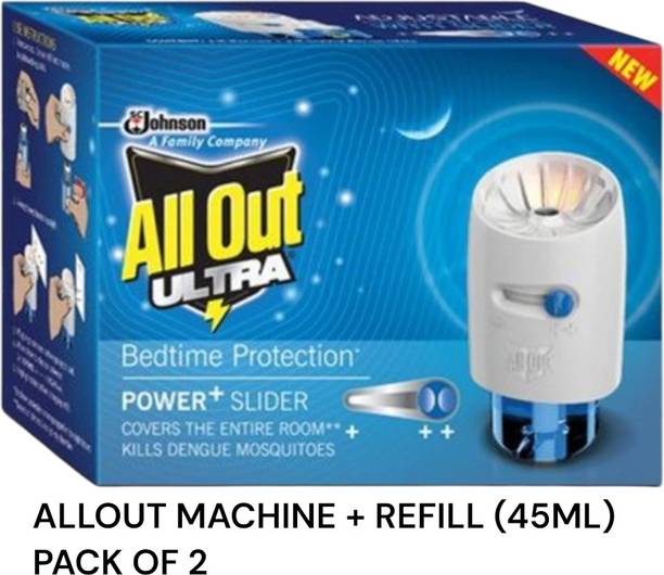 All Out Ultra Mosquito Vaporiser MACHINE Refill 45ml pack of 2 Mosquito Vaporiser Refill