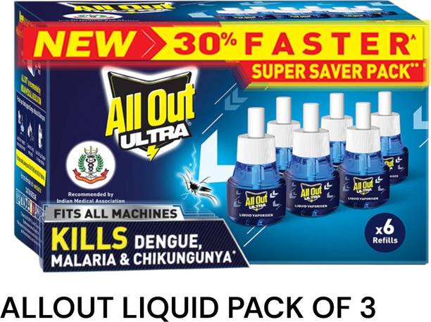 All Out Ultra Mosquito Vaporiser Refill 45ml pack of 3 Mosquito Vaporiser Refill
