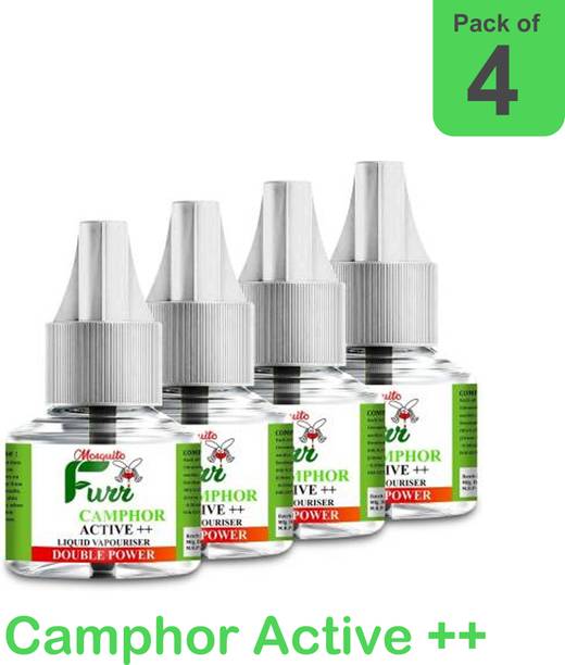 Mosquito Furr Camphor Active plus Vaporiser Refill,Extra Power, Pack of-4 Mosquito Vaporiser Refill