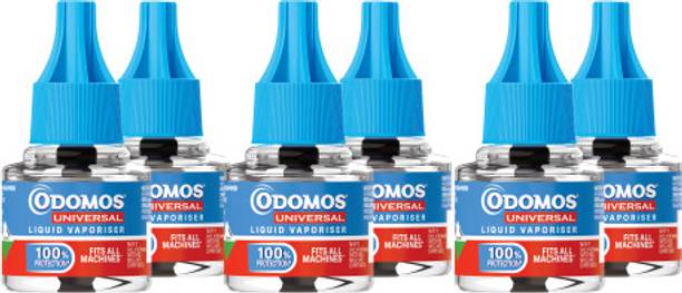 Odomos Universal|Mosquito Repellent|100% Protection|Fits all standard machines|45ml x 6 Mosquito Vaporiser Refill