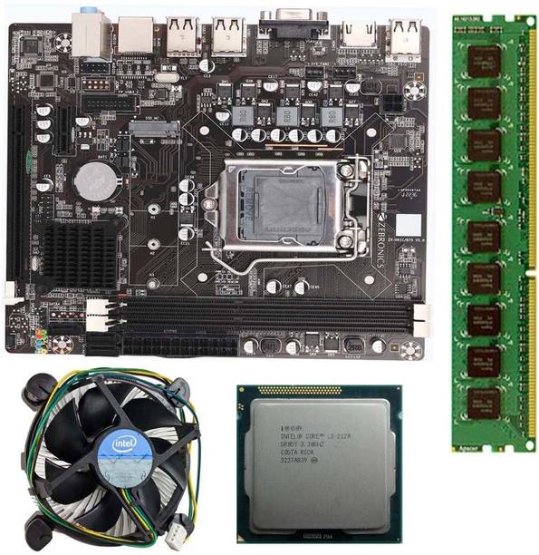 ZEBRONICS H61-i3-4gb Pfan LGA 1155Socket ATX Intel H61 Chipset DDR3 Motherboard for Desktop