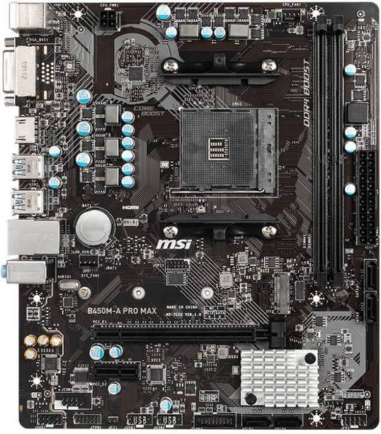 MSI B450M-A PRO MAX AM4Socket Micro-ATX AMD B450 Chipset DDR4 Motherboard for Desktop