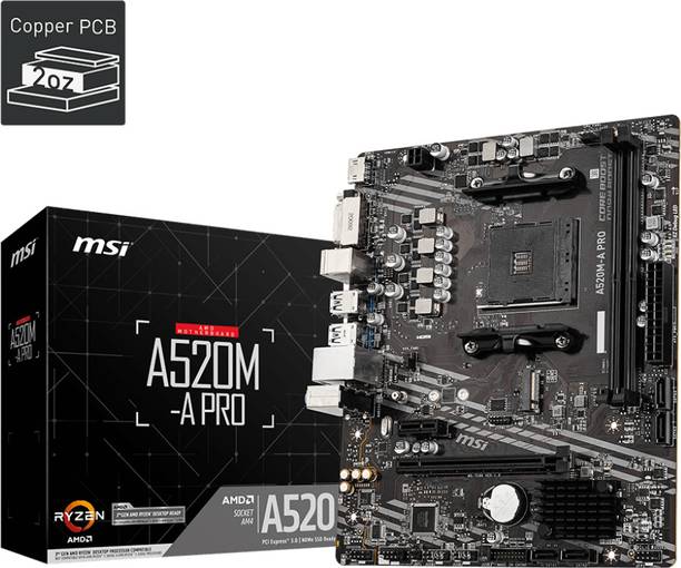 MSI A520M-A PRO AM4Socket Micro-ATX AMD A520 Chipset DDR4 Motherboard for Desktop