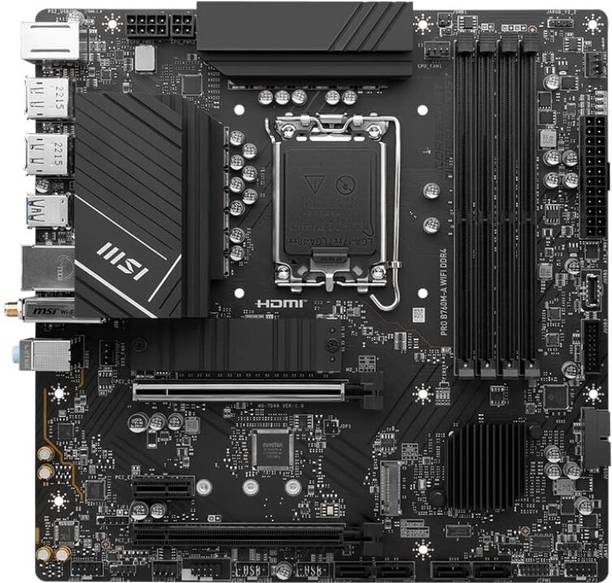MSI PRO B760M-A WiFi DDR4 12th/13th Gen Intel Processors, LGA 1700, LGA 1700Socket Micro-ATX Intel B760 Chipset DDR4 Motherboard for Desktop