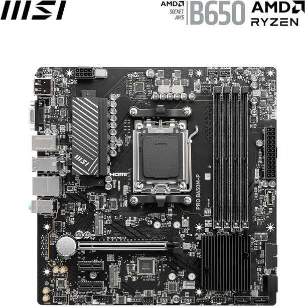 MSI PRO B650M-P Micro-ATX - Supports AMD Ryzen 7000, AM5 - DDR5 AM5Socket Micro-ATX AMD B650 Chipset DDR5 Motherboard for Desktop