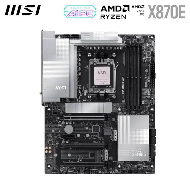 MSI PRO X870E-P WiFi DDR5 Wi-Fi 7, 5G LAN AM5Socket ATX AMD X870E Chipset DDR5 Motherboard for Desktop
