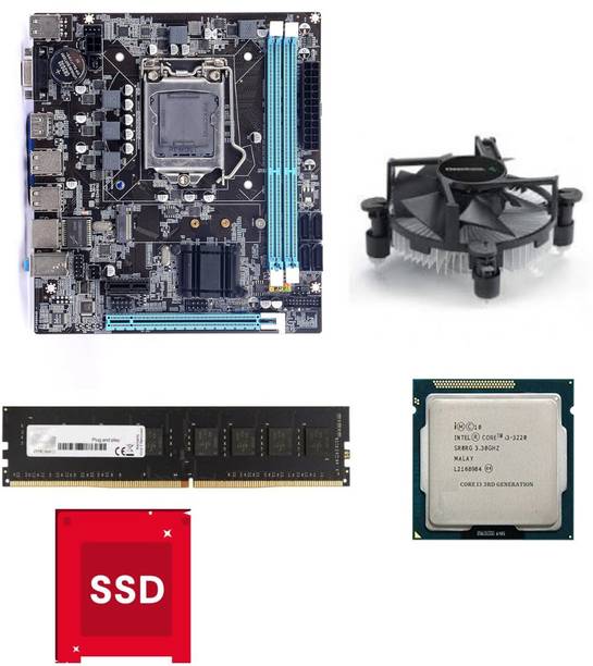 JAINX H61-i3-4GB-PFAN-128GB-SSD-COMBO LGA 1155Socket AT...
