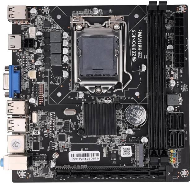ZEBRONICS H61M2, M.2 Slot, RJ45, SATA, USB, HDMI LGA 1155Socket Micro-ATX Intel H67 Chipset DDR3 Motherboard for Desktop