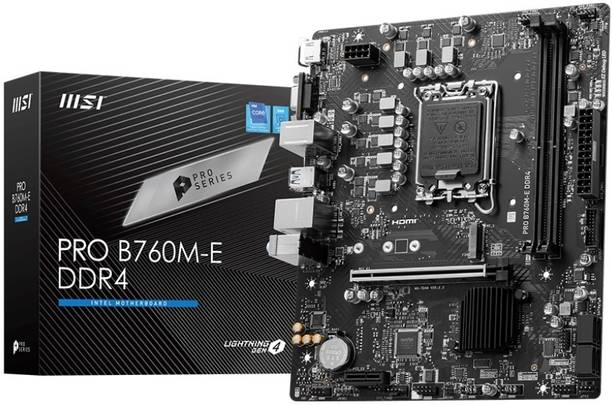 MSI PRO B760M-E LGA 1700Socket Micro-ATX Intel B760 Chipset DDR4 Motherboard for Desktop