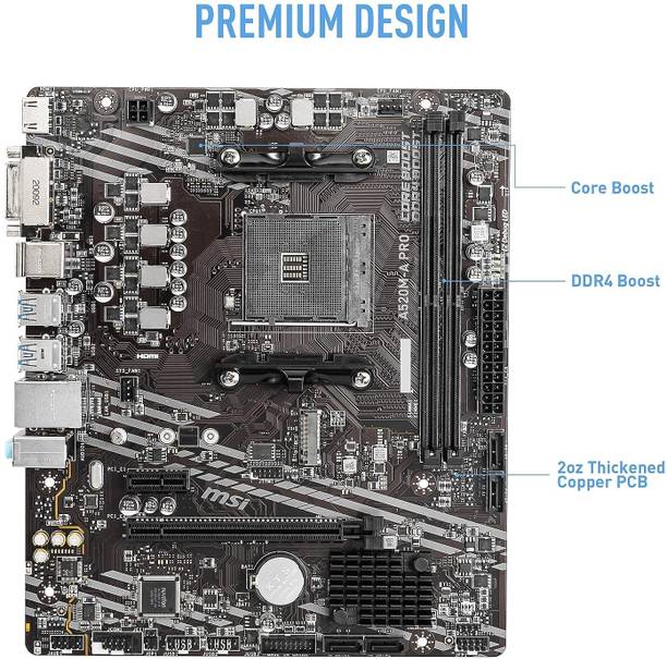 MSI A520M-A PRO AM4Socket Micro-ATX AMD A520 Chipset DDR4 Motherboard for Desktop