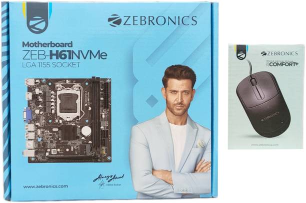 ZEBRONICS Zeb-H61+Comfort LGA 1155Socket Micro-ATX Intel H61 Express  Chipset DDR3 Motherboard for Desktop
