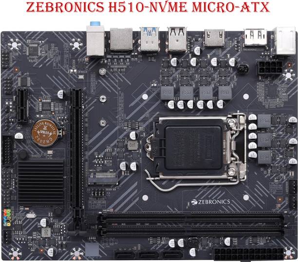 ZEBRONICS H510-NVMe Supports Intel |i3/i5/i7/Celeron/Pentium| 10th & 11th Generation| LGA 1200Socket Micro-ATX Intel H510 Chipset DDR4 Motherboard for Desktop