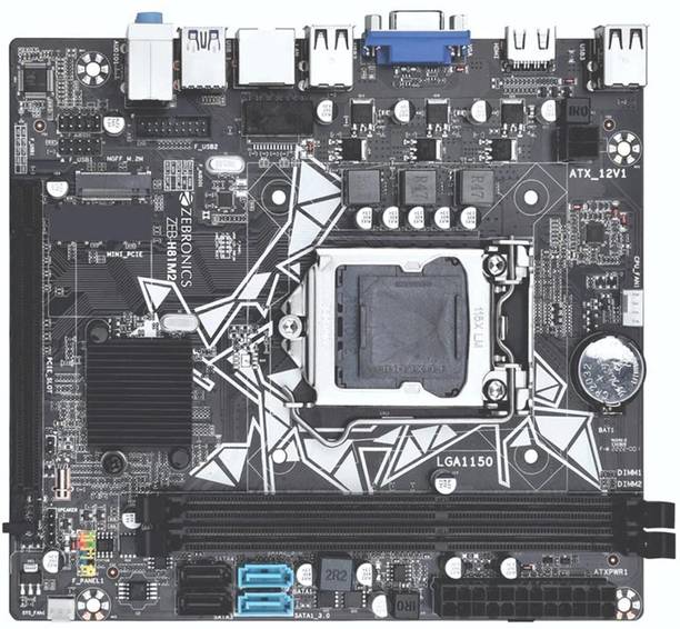 ZEBRONICS ZEB-H81M2 with PCIE M.2 / NVMe Slot (LGA 1150 Socket) LGA 1150Socket ATX Intel H81 Express Chipset DDR3 Motherboard for Desktop