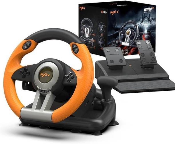 PXN V3 180 Degree Racing Game Steering Wheel With Brake Pedal  Motion Controller