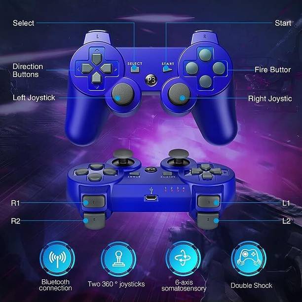 gamseria Dualshock 3 Wireless Controller for Playstation 3 20 Watts PSU