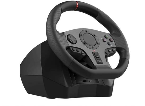 Clubics V900 Gaming Steering Wheel with Pedals, 270/900° Vibration Feedback  Motion Controller