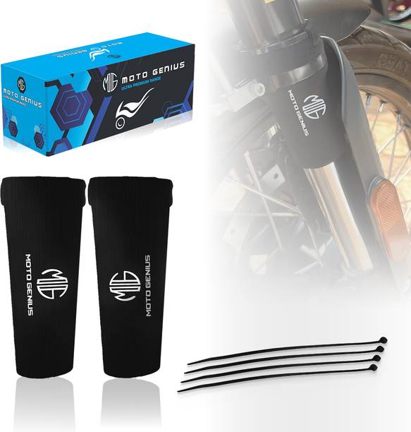 MOTO GENIUS Bike Front Fork Seal Covers, Waterproof Fabric, Dust & Dirt Protector Motorcycle Fork Cover