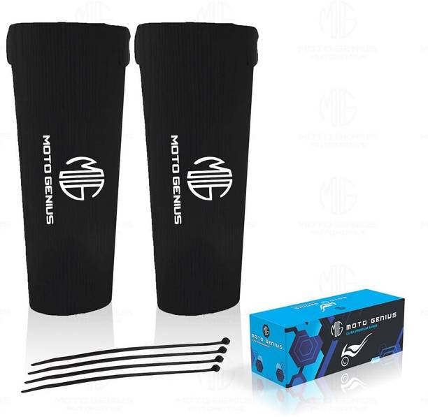 MOTO GENIUS Bike Front Fork Seal Covers, Waterproof Fabric, Dust & Dirt Protector Motorcycle Fork Cover