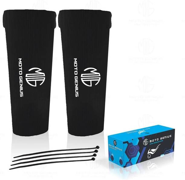 MOTO GENIUS Bike Front Fork Seal Covers, Waterproof Fabric, Dust & Dirt Protector Motorcycle Fork Cover