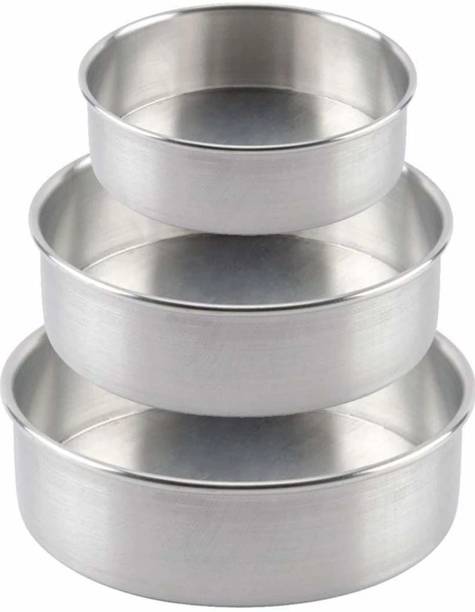KUNWARSA Heavy Quality Round Aluminium Cake tins 6, 7 and 8 Inch Aluminium Cake Mould 3