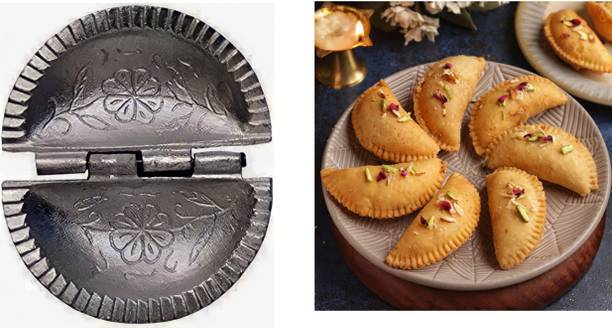 PANKRUH PRODUCTS Aluminium Cookie/Macroon tray Aluminium Gujiya/Gujia Karanji Maker Mould Sacha Machine, Dumpling Maker Kitchen Molds Special Holi Fest