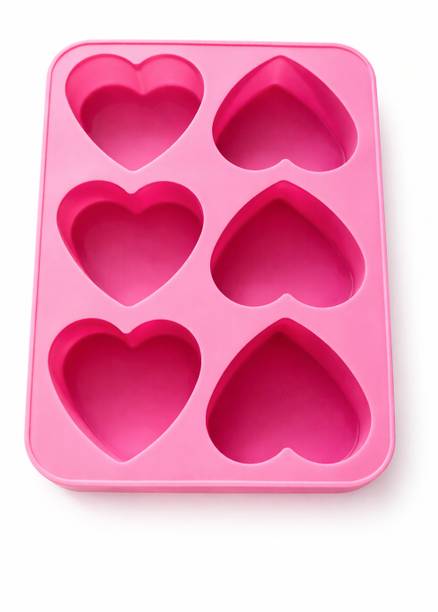 ADMONITION Silicone Cupcake/Muffin Mould 6 Cavity Heart Shape Design Silicone Soap Mold