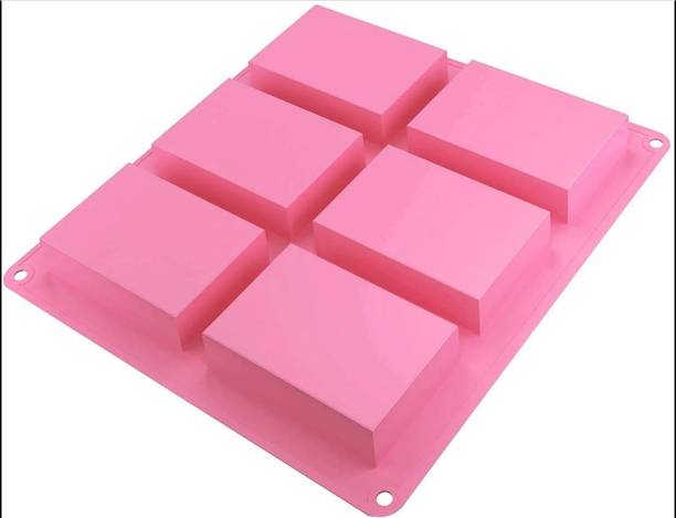 balerion Silicone Bread Mould 6 Cavity DIY Soap Molds, Rectangle Baking Mold Cake Pan Biscuit Chocolate Mold,125GM