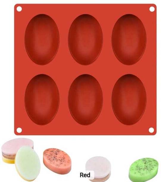 TP INCORP Silicone Bread Mould Silicone 6 Cavities Oval Shape Homemade Craft Soap Mold Cake Mold for Cake Baking Tart Pudding Cookie Making Muffin Cupcake 100GM,PACK OF 1