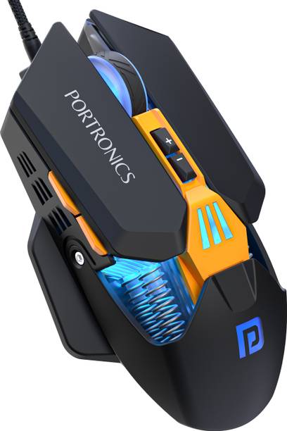 Portronics Vader 2.0 Wired Gaming Mouse, 7 Programmable Button, Upto DPI 7100,RGB Light Wired Ergonomic Optical  Gaming Mouse