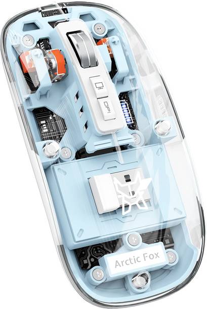 Arctic Fox Pureview Transparent Wireless and Bluetooth Rechargeable Mouse Wireless Optical  Gaming Mouse  with Bluetooth
