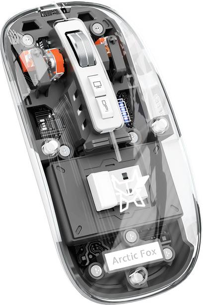 Arctic Fox Pureview Transparent Wireless and Bluetooth Rechargeable Mouse Wireless Optical  Gaming Mouse  with Bluetooth
