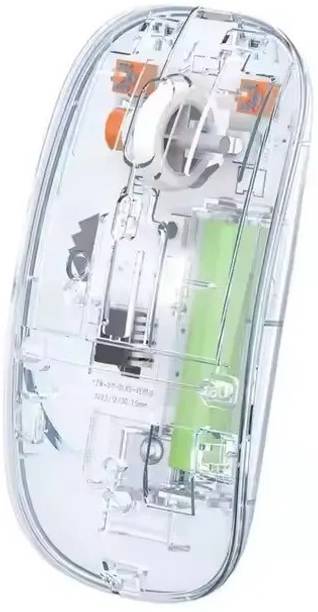 UniBoss Transparent Wireless and Bluetooth Rechargeable Mouse Wireless Ambidextrous Optical  Gaming Mouse  with Bluetooth