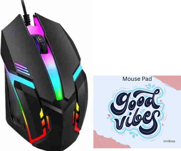 UniBoss RGB Gaming Mouse with Mouse Pad Wired Ambidextrous Optical  Gaming Mouse