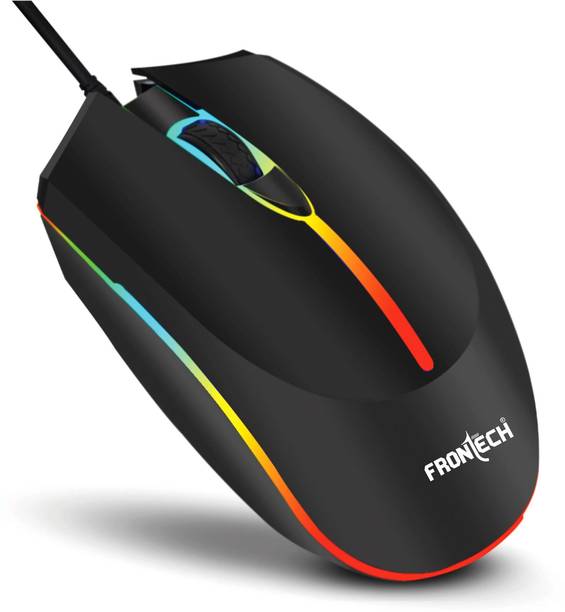 Frontech Wired USB Mouse with 3 Handy Buttons 1200 DPI MS-0068 Wired Ambidextrous Optical Mouse