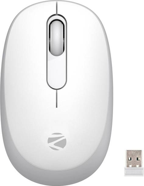 ZEBRONICS Zeb - GROOT (WHITE PLUS GREY) Ambidextrous Optical Mouse 1600DPI, Silent Ergonomic with 2 Years Warranty With Bluetooth